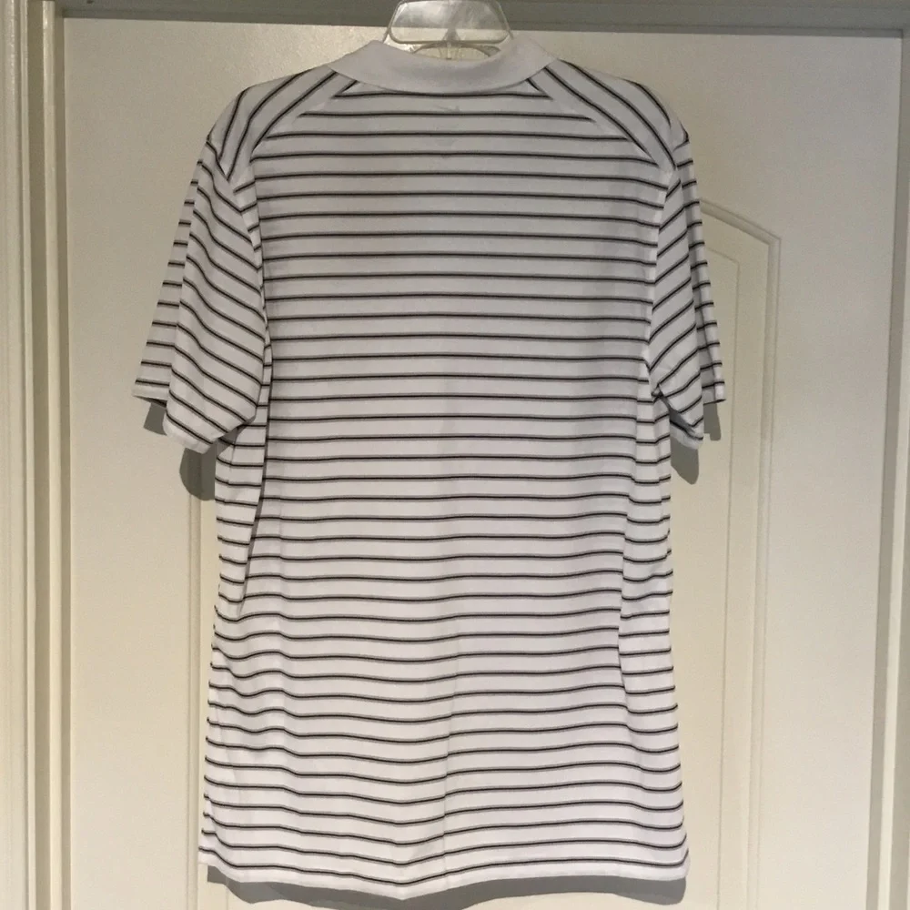Nike Men's‎ Polo Shirt in White with Black Stripes